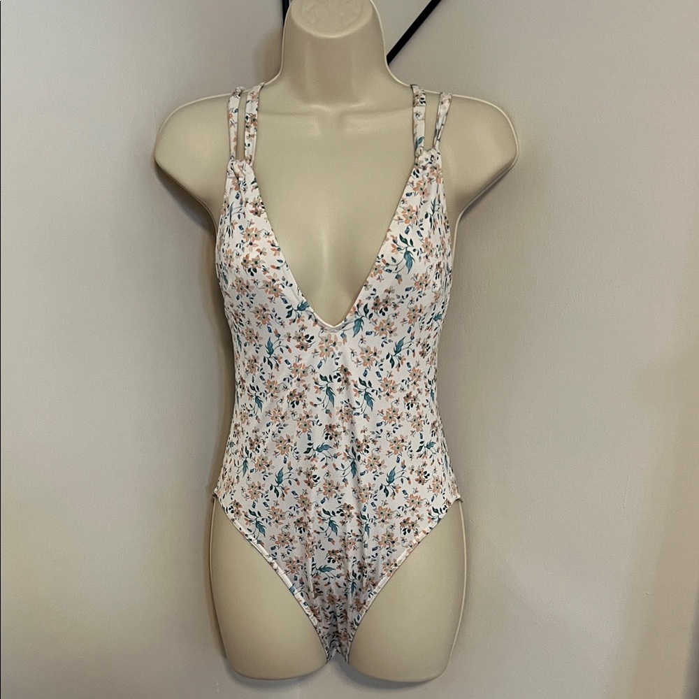 ASOS Floral Cross Back Adjustable Strap One Piece - Floral Print